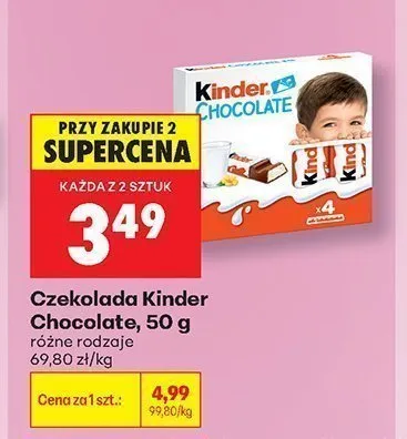 Czekolada Kinder Chocolate promocja w Biedronka