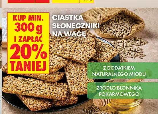 Ciastka słoneczniki na wagę promocja w Biedronka