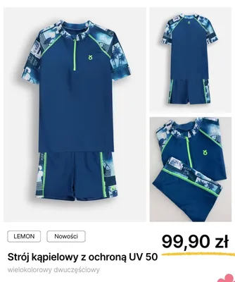 Strój kąpielowy z ochroną UV 50 Lemon wielokolorowy dwuczęściowy promocja w Coccodrillo