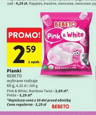 Pianki BEBETO Pink & White promocja w Intermarche