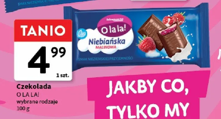 Czekolada Niebiańska malinowa O la la! promocja w Intermarche