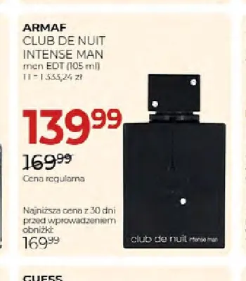 Woda toaletowa Armaf Club de Nuit Intense Man promocja w Drogerie Jawa