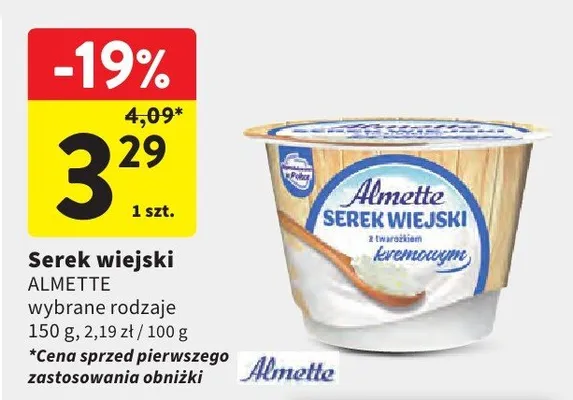 Serek wiejski Almette promocja w Intermarche