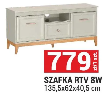 Szafka RTV 8W Windsor kolor kaszmir/dąb naturalny 135,5x62x40,5cm promocja w Merkury Market