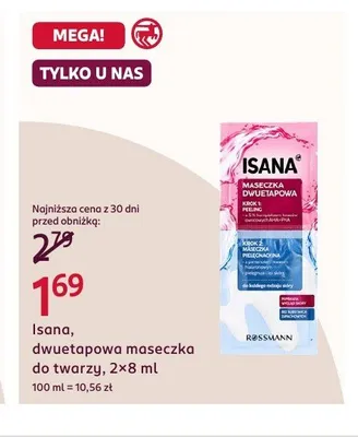 Dwuetapowa maseczka do twarzy Isana promocja w Rossmann