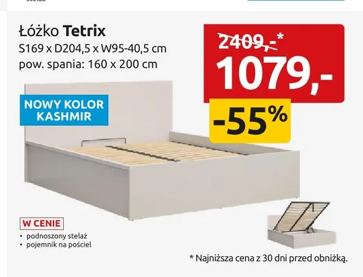 Łóżko Tetrix promocja w Black Red White