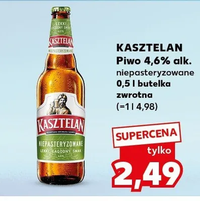 Piwo 4,6% alk. niepasteryzowane promocja w Kaufland