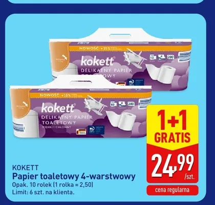 Papier toaletowy 4-warstwowy Kokett 10-pak promocja w Aldi