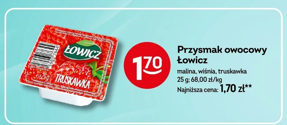 Przysmak owocowy Łowicz malina promocja w Żabka