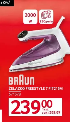 Żelazko FreeStyle 7 FI7215VI Braun promocja w Selgros