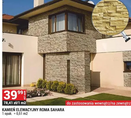 Kamień elewacyjny Roma Sahara promocja w Merkury Market
