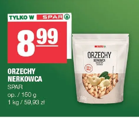 Orzechy nerkowca SPAR promocja w SPAR