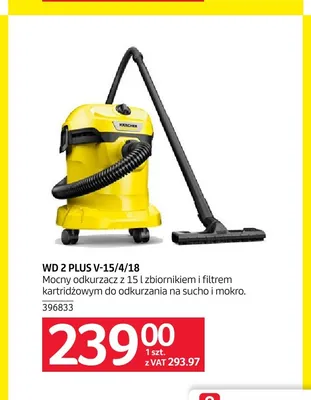 Odkurzacz Kärcher Wd 2 Plus V-15/4/18 promocja w Selgros