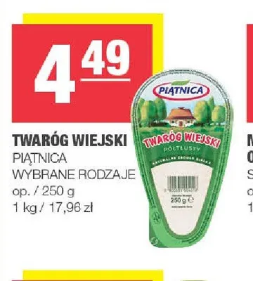 Twaróg wiejski półtłusty Piątnica promocja w SPAR