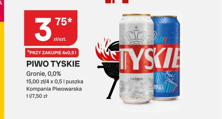 Piwo Tyskie Gronie 4-pak 500 ml promocja w Chorten