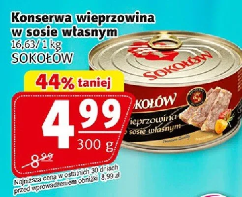 Konserwa wieprzowina w sosie własnym promocja w Prim Market