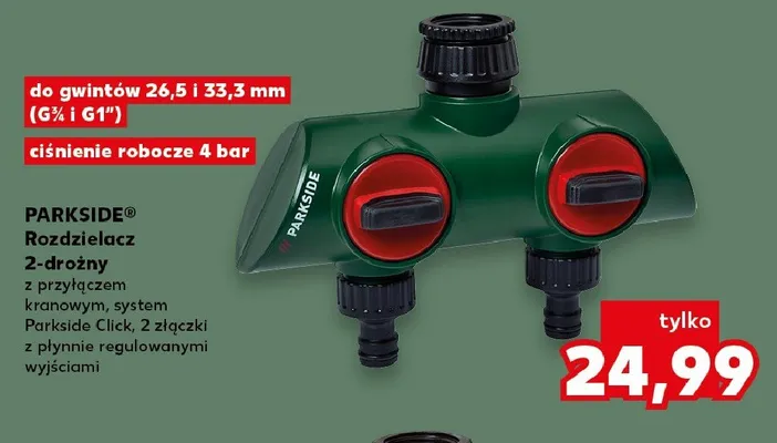 Rozdzielacz 2-drożny PARKSIDE promocja w Kaufland