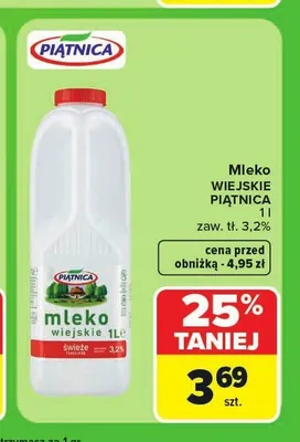 Mleko Wiejskie Piątnica promocja w Carrefour