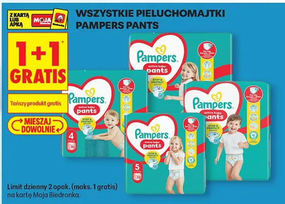 Pieluchomajtki wszystkie rodzaje 1+1 GRATIS promocja w Biedronka