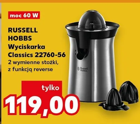 Wyciskarka Russell Hobbs Classics 22760-56 2 wymienne stożki z funkcją reverse 60W promocja w Kaufland