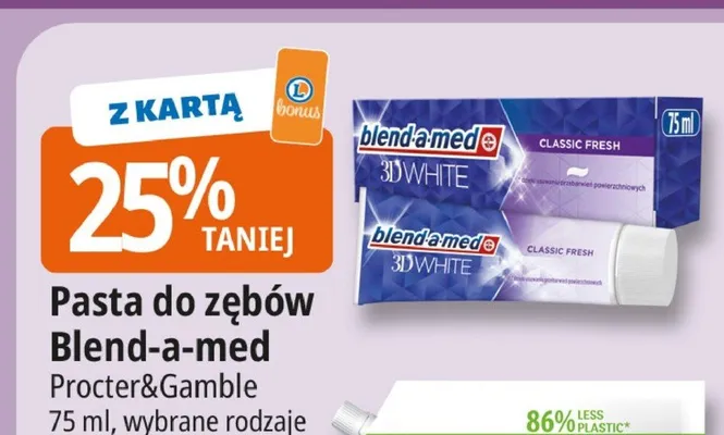 Pasta do zębów Blend-a-med 3D White Classic Fresh promocja w Leclerc