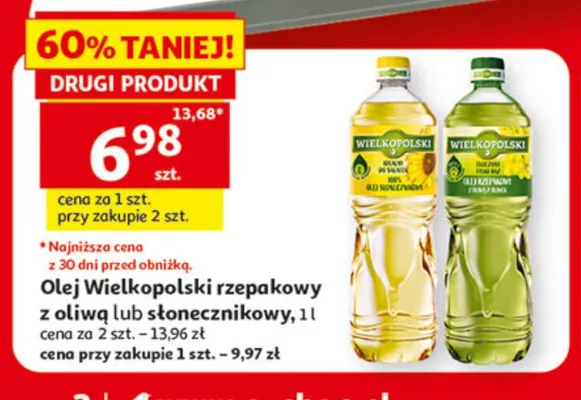 Olej rzepakowy z oliwą Wielkopolski promocja w Auchan