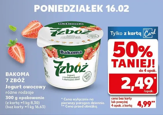 Jogurt owocowy 7 Zbóż różne rodzaje promocja w Kaufland