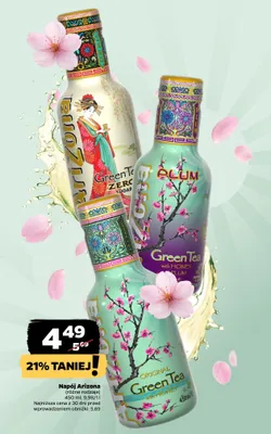 Napój Arizona Green Tea Zero Sugar promocja w Netto