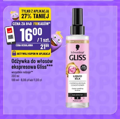 Odżywka do włosów ekspresowa Gliss promocja w POLOmarket