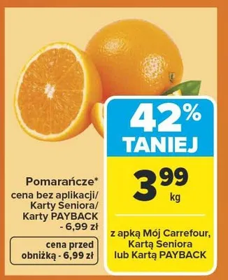 Pomarańcze promocja w Carrefour Market