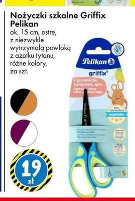Nożyczki szkolne Griffix Pelikan promocja w Tedi