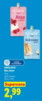 Mus deser Owolovo Beza z malinami promocja w Lidl