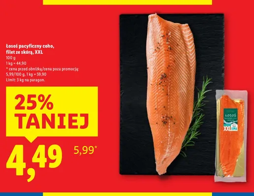 Filet ze skórą łosoś pacyficzny coho, XXL promocja w Lidl