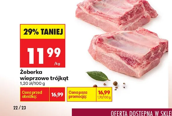 Żeberka wieprzowe trójkąt promocja w Biedronka