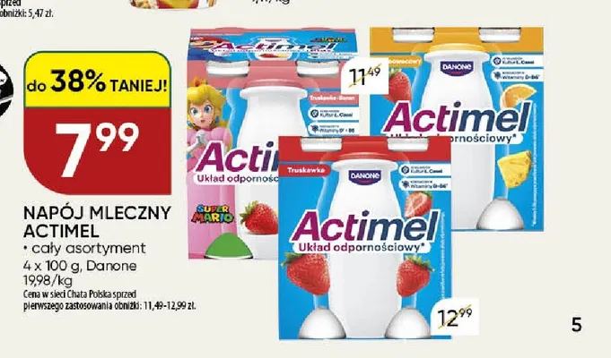 Napój mleczny Actimel 4-pak promocja w Chata Polska