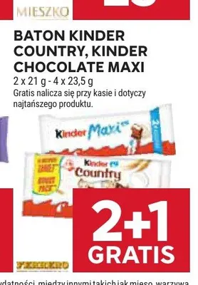 Baton Kinder Country promocja w Stokrotka