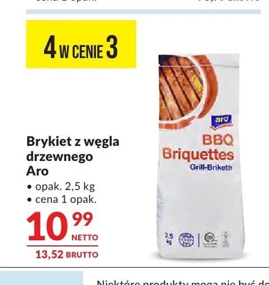 Brykiet z węgla drzewnego Aro promocja w Makro
