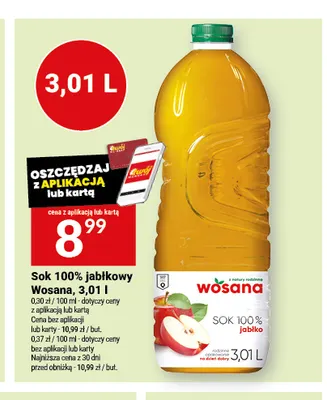 Sok jabłkowy Wosana 100% promocja w Twój Market