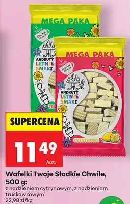 Wafelki Twoje Słodkie Chwile z nadzieniem truskawkowym promocja w Biedronka