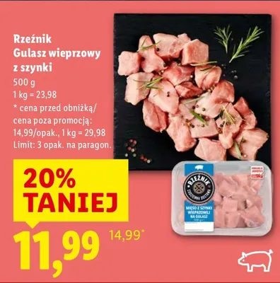 Gulasz wieprzowy z szynki promocja w Lidl