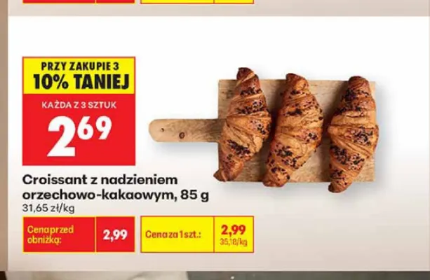 Croissant z nadzieniem orzechowo-kakaowym promocja w Biedronka