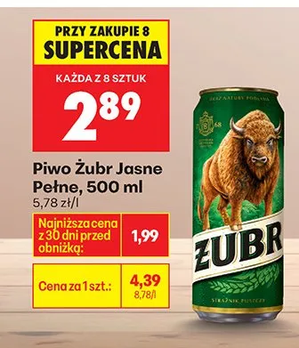 Piwo jasne pełne promocja w Biedronka