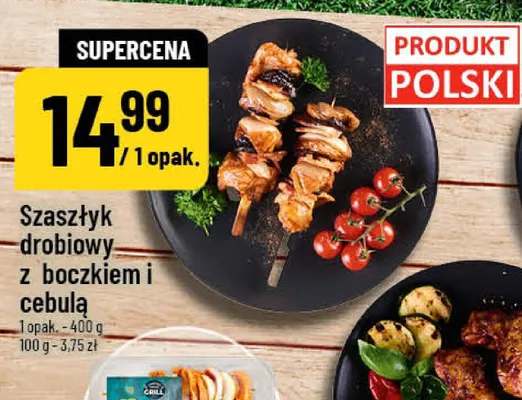 Szaszłyk drobiowy z boczkiem i cebulą BeFOODi promocja w POLOmarket