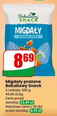 Migdały prażone Bakaliowy Snack promocja w Dino