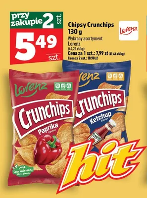 Chipsy Crunchips Ketchup promocja w TOPAZ