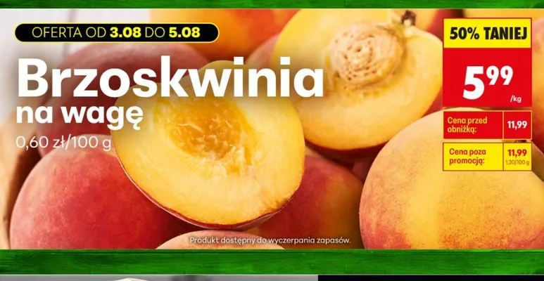 Brzoskwinia promocja w Biedronka