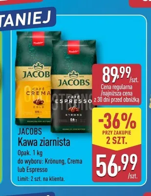 Kawa ziarnista Jacobs Crema promocja w Aldi