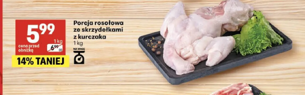 Porcja rosołowa ze skrzydełkami z kurczaka promocja w Delikatesy Centrum