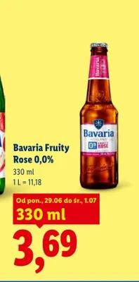 Piwo bezalkoholowe Bavaria Fruity Rose promocja w Lidl