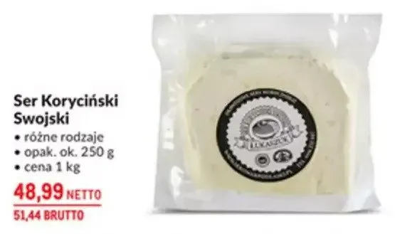Ser Koryciński Swojski różne rodzaje promocja w Makro
